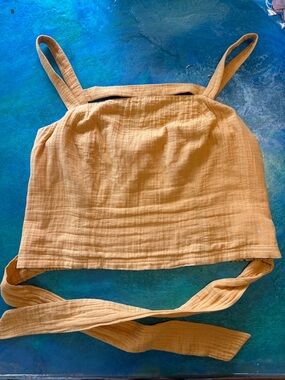 Anthropologie Golden Mustard Tie-Back Cropped Camisole